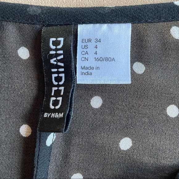 H&M Polka Dot Sleeveless Dress - Black and White, Size 4 - Picture 4 of 5